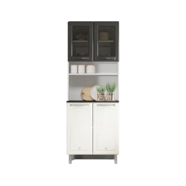 Kit Cozinha Cristal Duplo Telasul com Tampo 4 Portas com Vidro Grafite-864071d8-5a94-466d-ab75-4a1d244c7e20