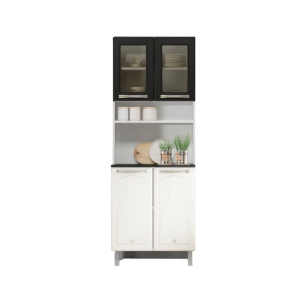 Kit Cozinha Cristal Duplo Telasul com Tampo 4 Portas com Vidro Preto-6fed6a25-632c-4175-94d7-f3a6f014a45e