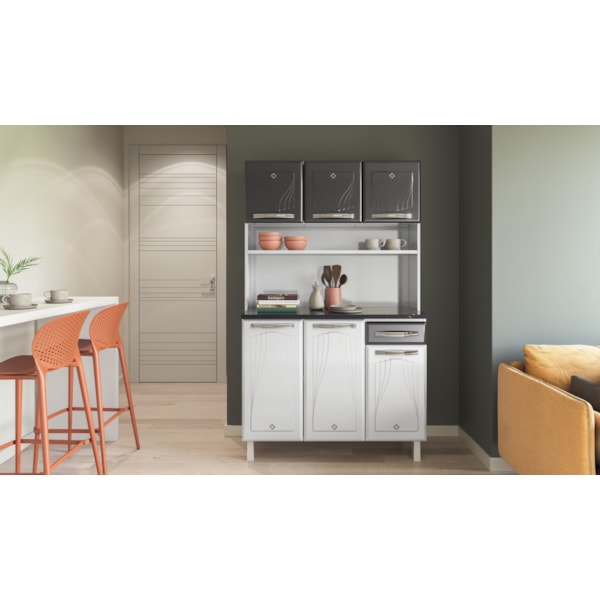 Kit Cozinha Cristal Triplo Telasul com Tampo 6 Portas 1 Gaveta Baixa Smart Grafite-b97aafac-fdb0-42c2-a50b-470709ee9a4a