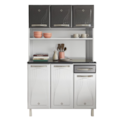Kit Cozinha Cristal Triplo Telasul Grafite Smart com Tampo – 6 Portas e 1 Gaveta Baixa, Aço com Pintura Anticorrosiva-c92a6d80-92d6-4045-8043-132713f72610