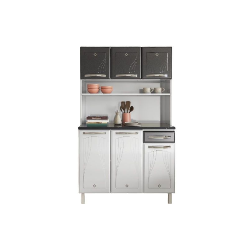 Kit Cozinha Cristal Triplo Telasul Grafite Smart com Tampo – 6 Portas e 1 Gaveta Baixa, Aço com Pintura Anticorrosiva-0eaee212-98db-49aa-a229-32b87ce5514f