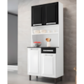 Kit Cozinha Itatiaia Compacta Pratika 4 Portas e 1 Gaveta Branco/Preto-72567968-88b0-433f-a75f-8786d9367c3c