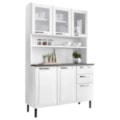Kit Cozinha Itatiaia Compacta Pratika 6 Portas com Vidro 2 Gavetas Branco KIT-120-91a54623-e247-46f8-a657-c4e2d9e70b81
