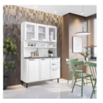 Kit Cozinha Itatiaia Compacta Pratika 6 Portas com Vidro 2 Gavetas Branco KIT-120