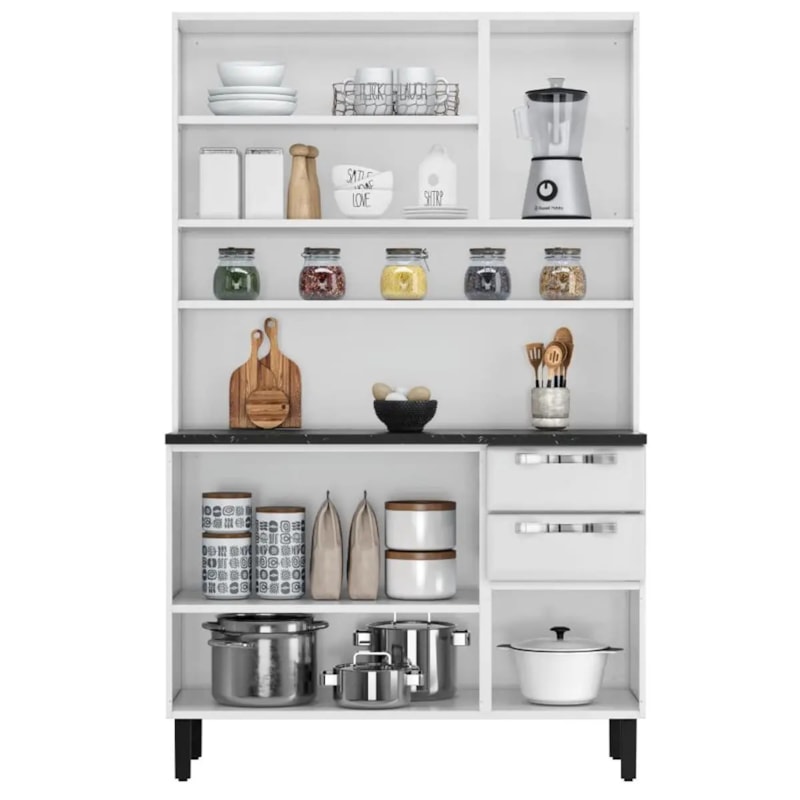 Kit Cozinha Itatiaia Compacta Pratika 6 Portas com Vidro 2 Gavetas Branco KIT-120-a6744191-3887-4d89-a85f-90e2f94c40f6