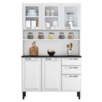 Kit Cozinha Itatiaia Compacta Pratika 6 Portas com Vidro 2 Gavetas Branco KIT-120