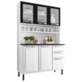 Kit Cozinha Itatiaia Compacta Pratika 6 Portas com Vidro 2 Gavetas Branco/Preto -fa4d2f88-571b-4dfd-985b-988c7abebabb