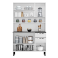 Kit Cozinha Itatiaia Compacta Pratika 6 Portas com Vidro 2 Gavetas Branco/Preto -338345fe-f988-4d8b-8be6-154c22319f37