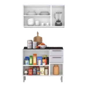 Kit Cozinha Itatiaia Luce 6 Portas 2 Gavetas Branco