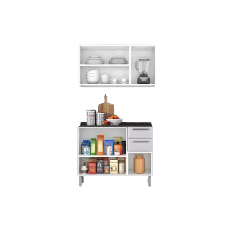 Kit Cozinha Itatiaia Luce 6 Portas 2 Gavetas Branco