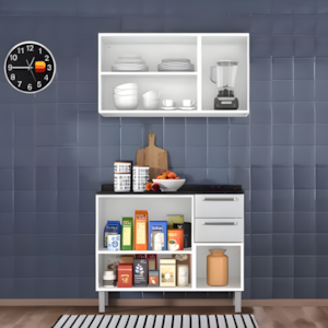 Kit Cozinha Itatiaia Luce 6 Portas 2 Gavetas Branco