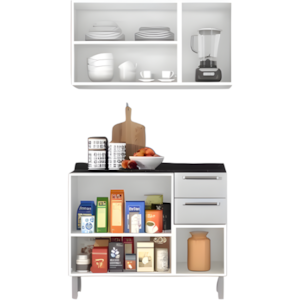 Kit Cozinha Itatiaia Luce 6 Portas 2 Gavetas Branco