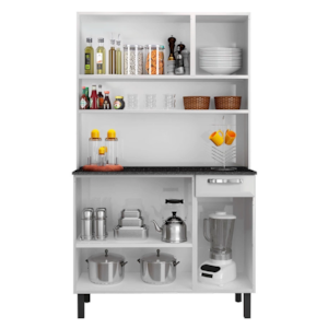 Kit Cozinha Itatiaia Rose 6 Portas 1 Gaveta Branco