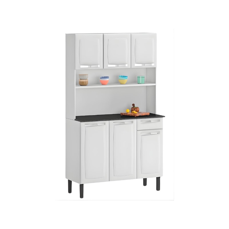 Kit Cozinha Itatiaia Rose 6 Portas 1 Gaveta Branco-25fc0b24-e114-4645-a626-b3bd2603f7f8