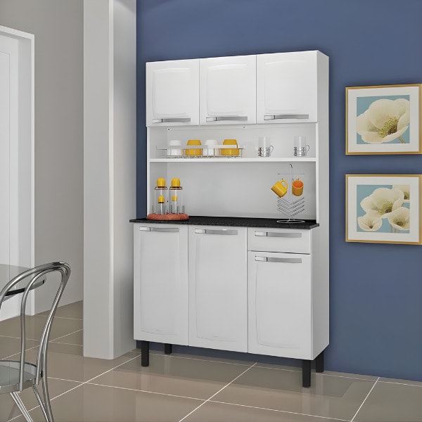 Kit Cozinha Itatiaia Rose 6 Portas 1 Gaveta Branco-62f18edc-ecfd-4748-bef2-23d608456855