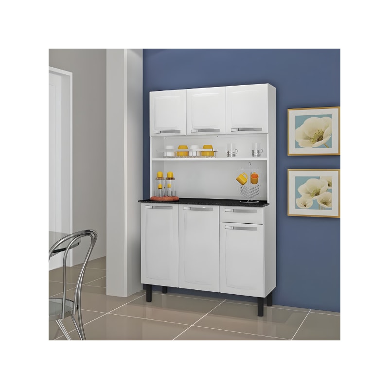 Kit Cozinha Itatiaia Rose 6 Portas 1 Gaveta Branco-aa357790-f0a9-4bf8-b1d4-6732335f3f1d