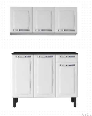 Kit Cozinha Itatiaia Rose 6 Portas 1 Gaveta Branco