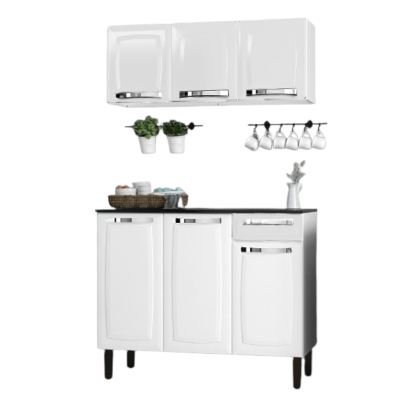 Kit Cozinha Itatiaia Rose 6 Portas 1 Gaveta Branco-5ff78d99-d1b4-4603-befc-39cfdcf37fd1