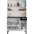Kit Cozinha Itatiaia Rose 6 Portas 1 Gaveta Branco/Preto-1e5ee113-1acf-43ee-b324-d92b961c5148