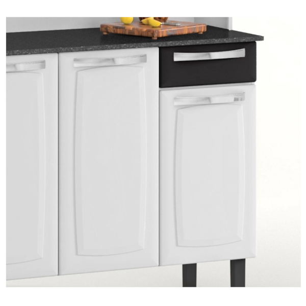 Kit Cozinha Itatiaia Rose 6 Portas 1 Gaveta Branco/Preto-97ddae3a-a5b7-4d85-a41e-de1aae455bd9