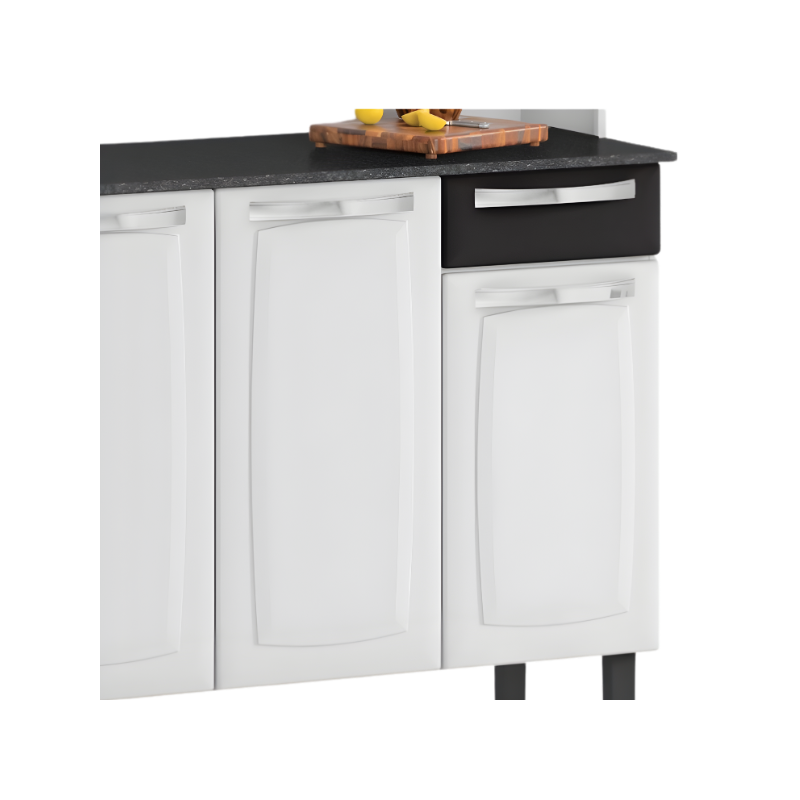 Kit Cozinha Itatiaia Rose 6 Portas 1 Gaveta Branco/Preto-b6d08c94-f67e-4d9f-af33-97183723df54