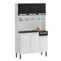 Kit Cozinha Itatiaia Rose 6 Portas 1 Gaveta Branco/Preto-bcd31131-1a9f-4198-a3c8-5d05a06a9b11