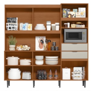 Kit Cozinha Lukaliam Bahamas 2.0 11 Portas Jequitibá/Off White