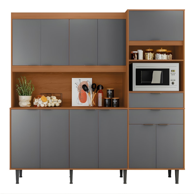 Kit Cozinha Lukaliam Bahamas 2.0 11 Portas Tauari/Cinza-6cc617d7-b788-4292-af22-bc37f53a0d87