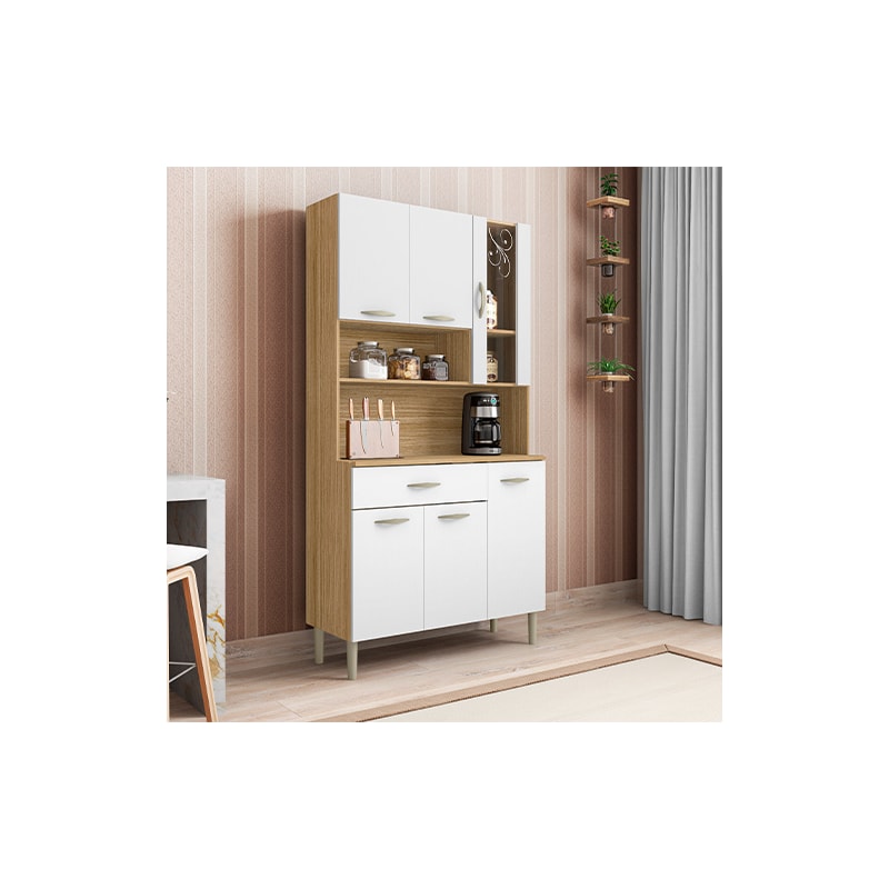 Kit Cozinha Parana Golden 6 Portas 1 Gaveta Freijo Supremo