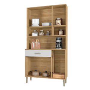 Kit Cozinha Parana Golden 6 Portas 1 Gaveta Freijo Supremo