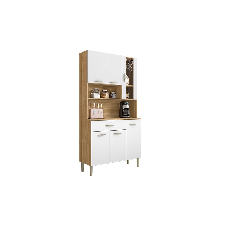 Kit Cozinha Parana Golden 6 Portas 1 Gaveta Freijo Supremo