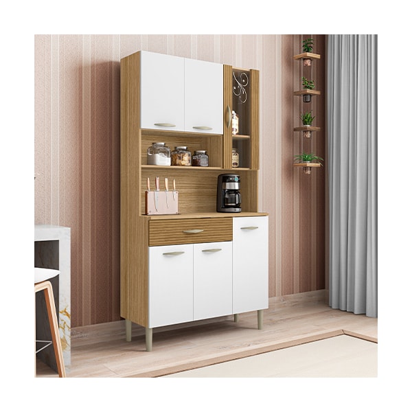 Kit Cozinha Parana Golden 6 Portas 1 Gaveta Freijo Supremo Ripado Freijo-49de46ea-7c8d-405e-aa4d-c0944418cffe