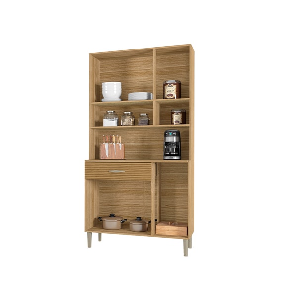 Kit Cozinha Parana Golden 6 Portas 1 Gaveta Freijo Supremo Ripado Freijo-ae5845f3-1a52-402c-b333-09d672eb5f6b