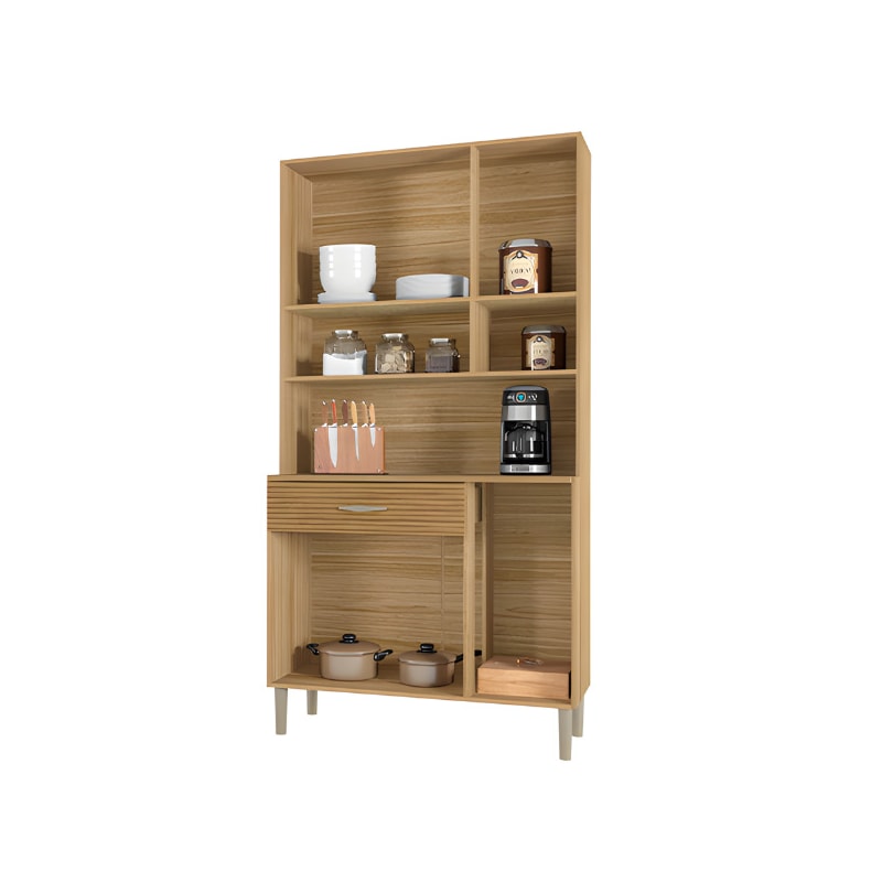 Kit Cozinha Parana Golden 6 Portas 1 Gaveta Freijo Supremo Ripado Freijo-f51d2282-5e1c-41d8-afc3-03d331094c09