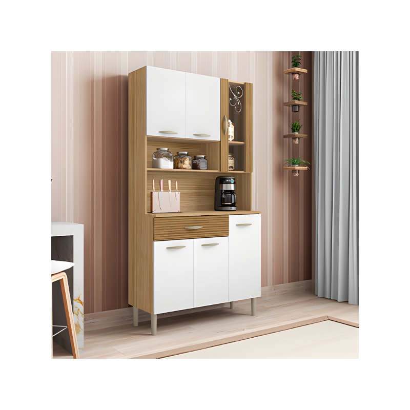 Kit Cozinha Parana Golden 6 Portas 1 Gaveta Freijo Supremo Ripado Freijo-d5da7351-5e64-443e-a062-bede59672ace
