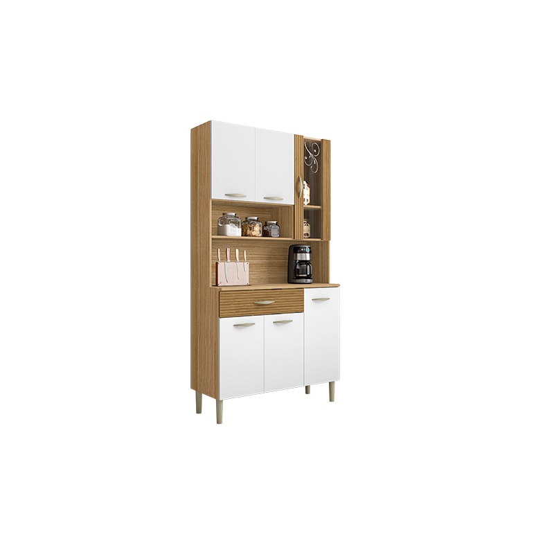 Kit Cozinha Parana Golden 6 Portas 1 Gaveta Freijo Supremo Ripado Freijo