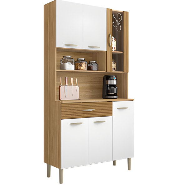 Kit Cozinha Parana Golden 6 Portas 1 Gaveta Freijo Supremo Ripado Freijo-cd64b102-a8b6-41ae-aa06-b0a50c97fb0c