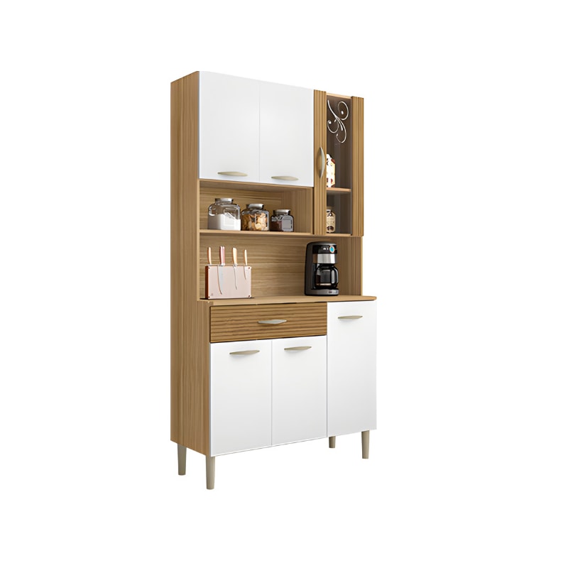 Kit Cozinha Parana Golden 6 Portas 1 Gaveta Freijo Supremo Ripado Freijo-262d2322-e339-4755-86a6-8e605298ed41