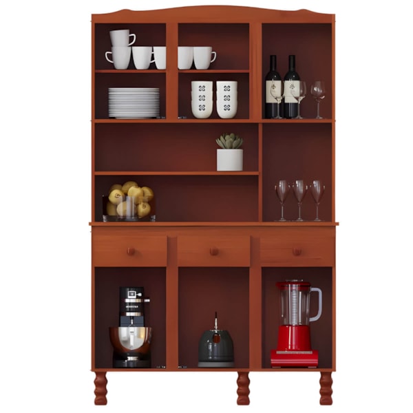 Kit Cozinha Serpil Clean 6 Portas 3 Gavetas com Espelho Nogal Acetinado-c296b3cf-d4e2-4acf-a22c-9f262ed17c85