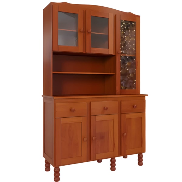 Kit Cozinha Serpil Clean 6 Portas 3 Gavetas com Espelho Nogal Acetinado-b10dc536-20d5-49b1-bf59-9c0cc2b3d5d3