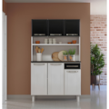 Kit Cozinha Telasul Esmeralda Preto 3 Portas e 1 Gaveta-256f99ae-b928-4045-9bb8-04d200c81f09