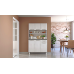 Kit Cozinha Telasul Esmeralda Triplo 6 Portas 1 Gaveta com Tampo Smart Branco 