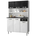 Kit Cozinha Telasul Triplo Baixa Rubi 3 Portas 1 Gaveta Com Tampo Smart Preto-2744a5b2-6636-4439-882f-915e16c52b51