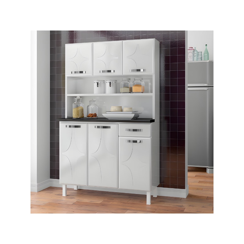 Kit Cozinha Telasul Triplo Baixa Rubi 3 Portas 1 Gaveta ComTampo Smart Branco-dca5e75d-a6c9-4e3b-9fee-7b1afcd1d129