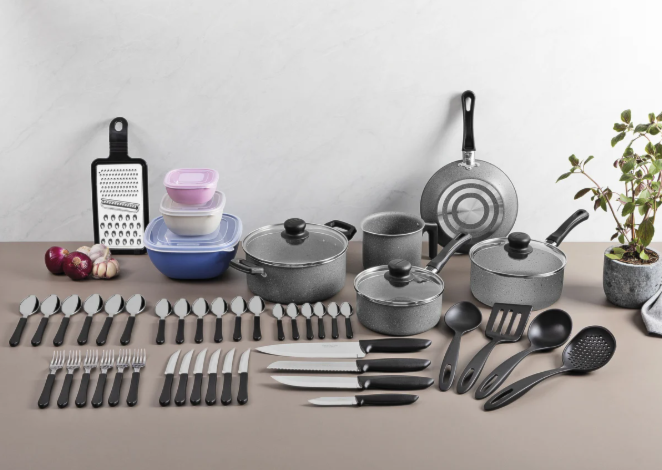 Kit Cozinha Tramontina 47 Pecas Cinza | Clara Eletro