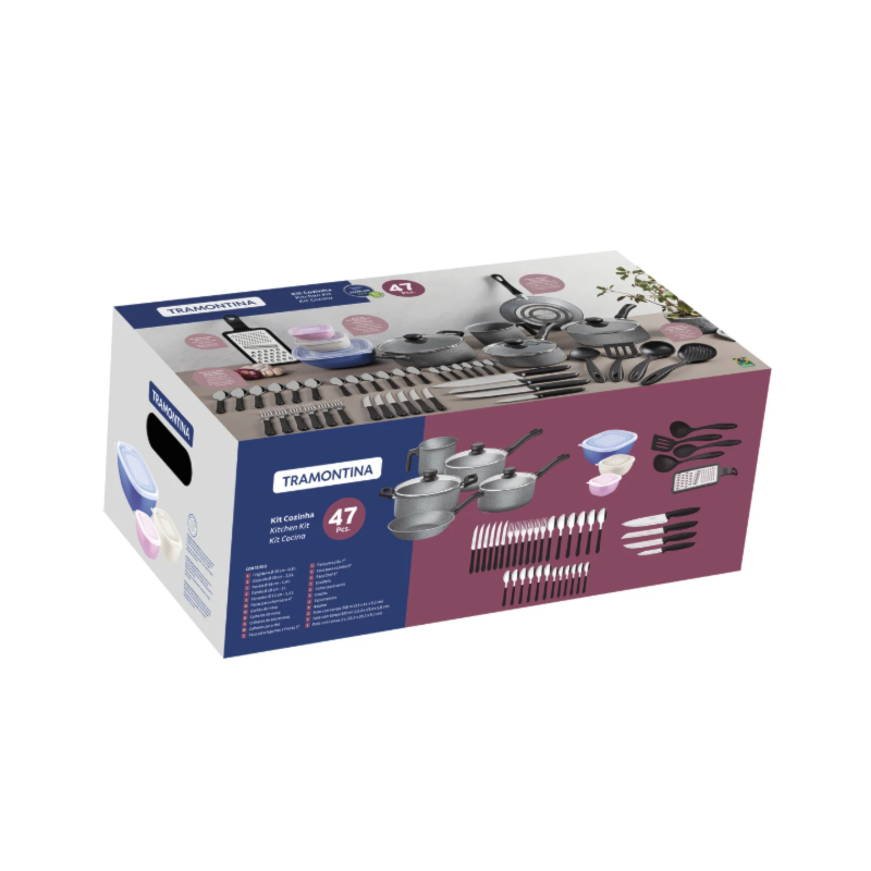 Kit Cozinha Tramontina 47 Pecas Cinza-9a5a6f4c-1d9e-4fc3-8fdd-6e7d7bf0f01a