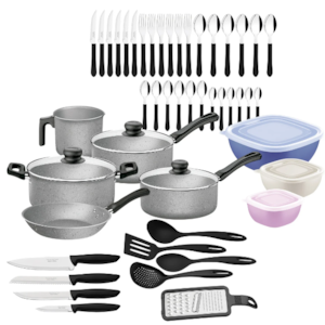 Kit Cozinha Tramontina 47 Pecas Cinza