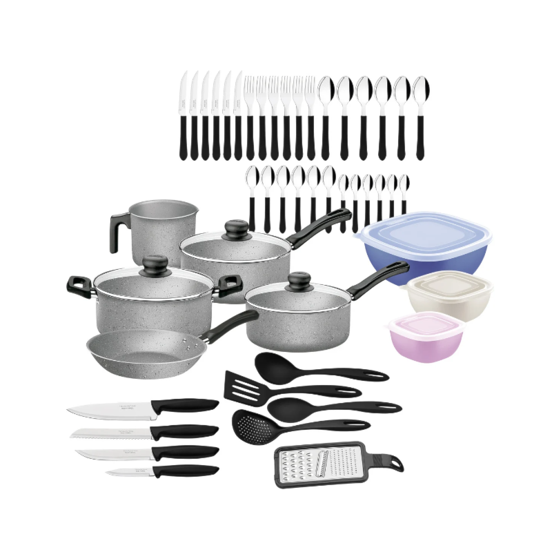 Kit Cozinha Tramontina 47 Pecas Cinza
