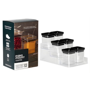 Kit Porta Temperos Paramount Lumini 7 Peças Black