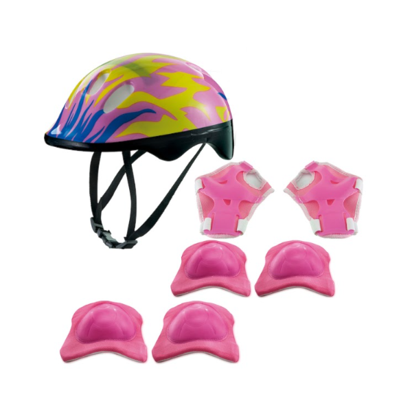 Kit Protecao Mimo Rosa Com Chamas Com Capacete-9050c72e-6f45-4189-90a3-8cc59d593055